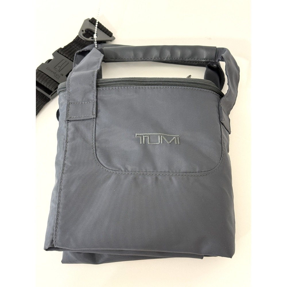 TUMI Voyageur Just in Case Foldable Travel Tote Bag Duffel Carryall Gray Nylon